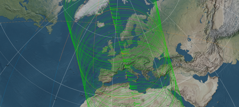 Many different objects deployed from a satellite launch that are tracked.